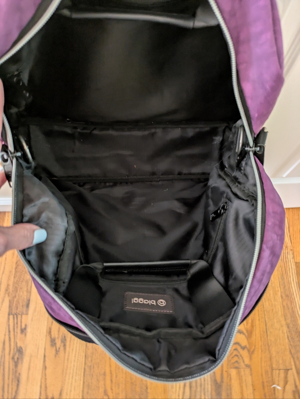 Biaggi Reversible Work Laptop Bag Purple/Black View 3